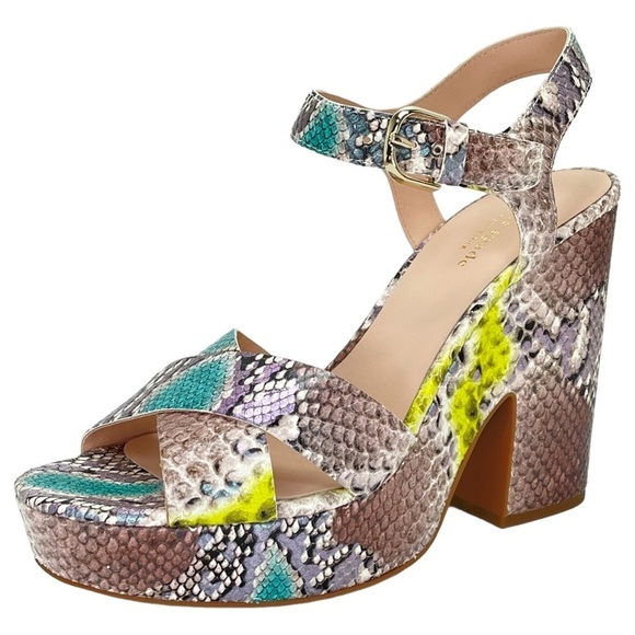 Kate Spade New York Womens Platform Sandals 10M Grace Lemon Sorbet Leather - Picture 14 of 14